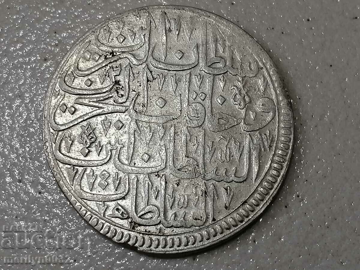 Ottoman silver coin 465/1000 Mustafa 2nd 1115 with price 153.00 BGN | € 78.23 Ottoman silver coin 465/1000 Mustafa 2nd 1115 with price 153.00 BGN | € 78.23