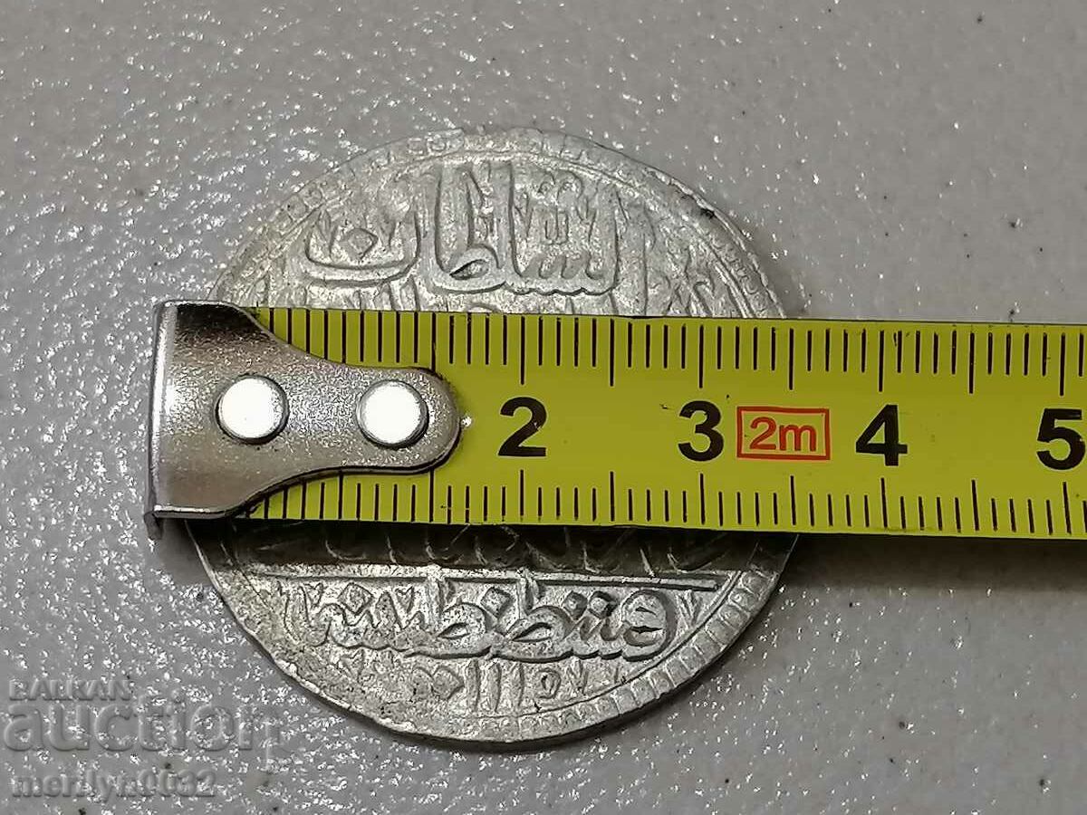 Ottoman silver coin 465/1000 Mustafa 2nd 1115 - 5 Ottoman silver coin 465/1000 Mustafa 2nd 1115 - 5