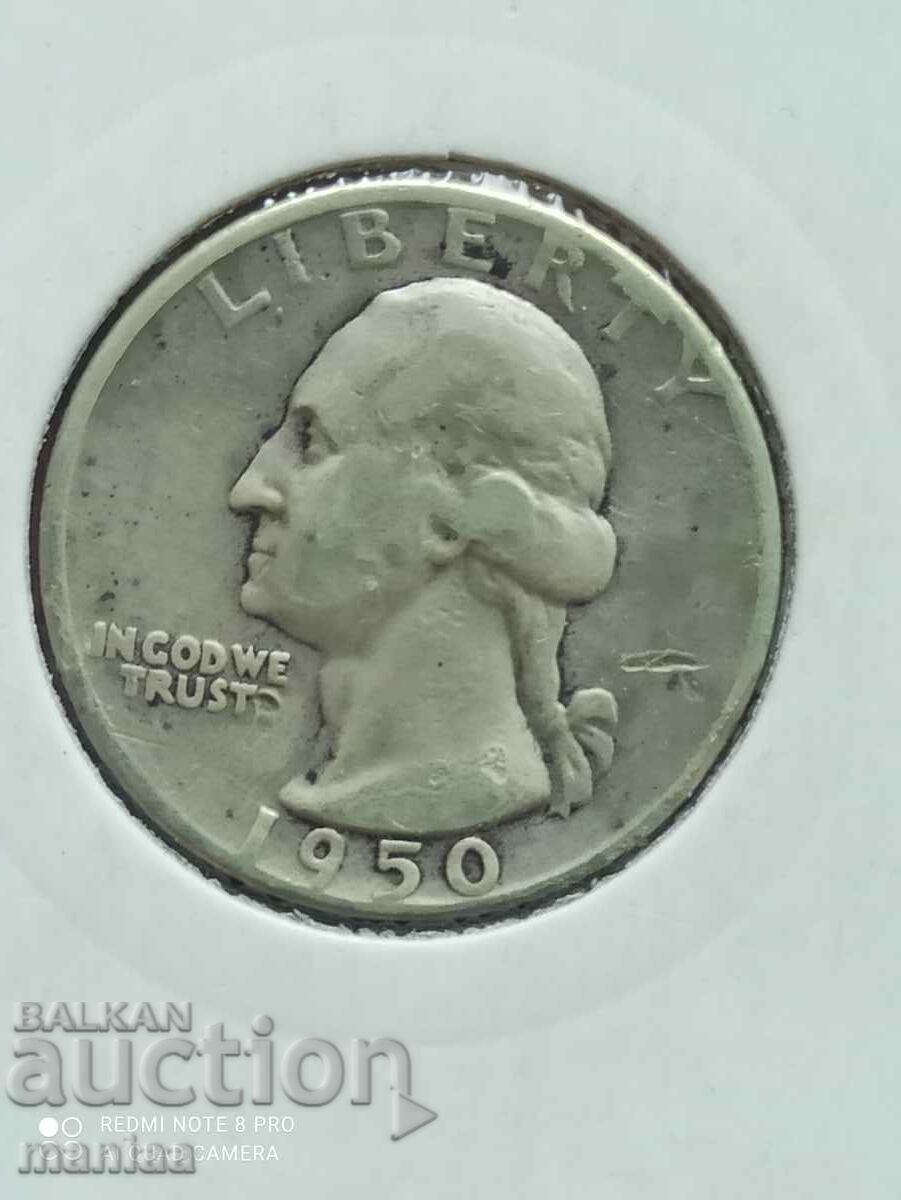 1/4 dolar argint 1950