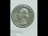 1/4 долар 1950 г сребро