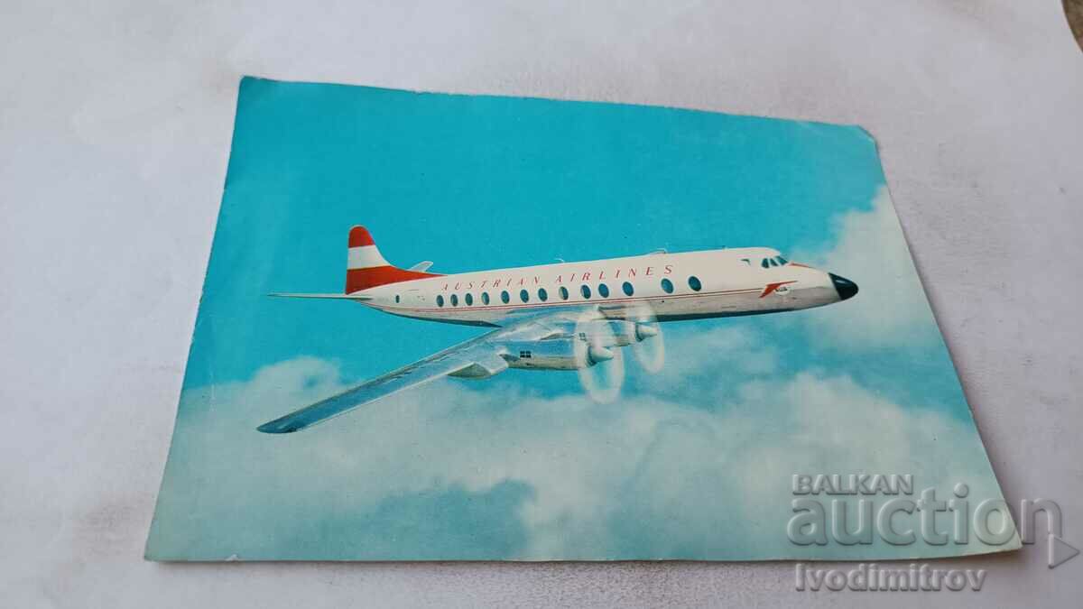 Пощенска картичка Jet Vickers Viscount 837 Austrian Airlines