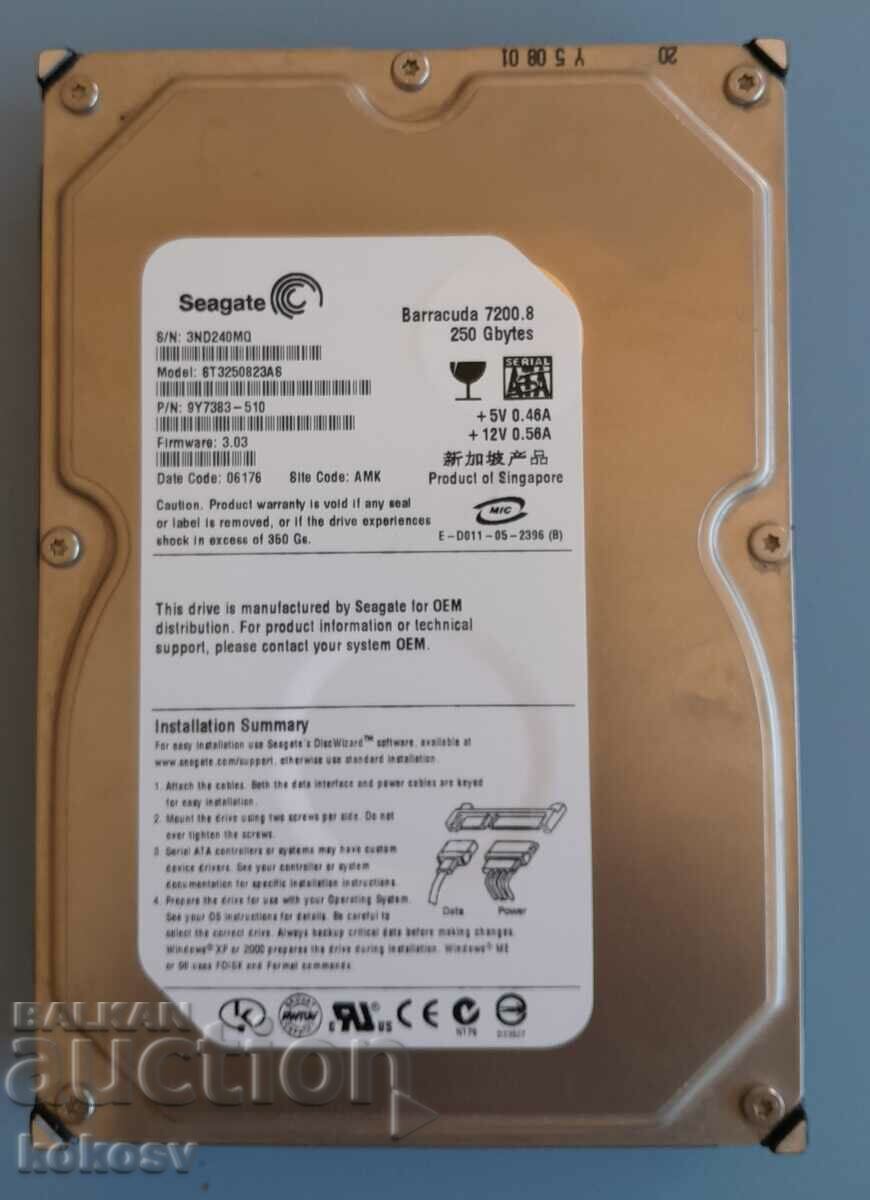 Σκληρός δίσκος HDD Seagate ST3250823AS Barracuda 7200.8 250 GB
