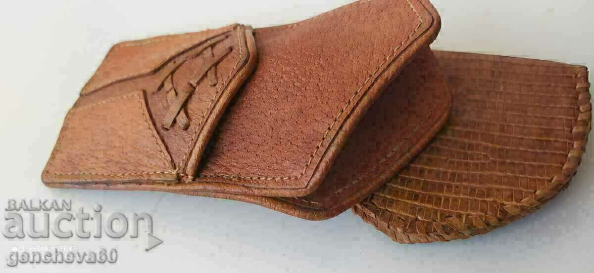 Leather glasses case and crocodile leather wallet - 5