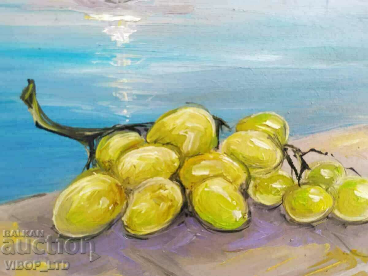 καλλιτέχνης/πίνακας "ΣΤΑΦΥΛΙ ΚΑΙ ΘΑΛΑΣΣΑ"/λάδι/καμβάς/κάδρο/υπογραφή με τιμή 199.99 BGN | € 102.25 καλλιτέχνης/πίνακας "ΣΤΑΦΥΛΙ ΚΑΙ ΘΑΛΑΣΣΑ"/λάδι/καμβάς/κάδρο/υπογραφή με τιμή 199.99 BGN | € 102.25