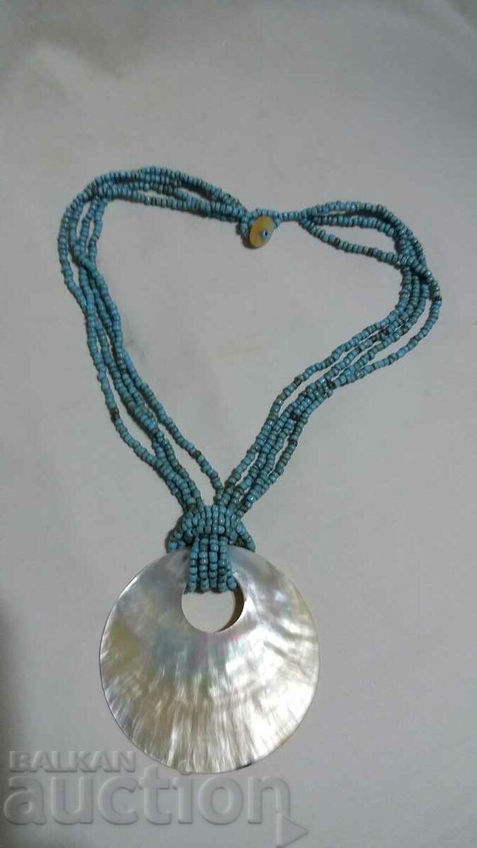 Necklace with a large mother-of-pearl mother-of-pearl shell - 5 Necklace with a large mother-of-pearl mother-of-pearl shell - 5