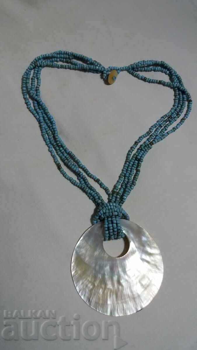 Necklace with a large mother-of-pearl mother-of-pearl shell - 7 Necklace with a large mother-of-pearl mother-of-pearl shell - 7