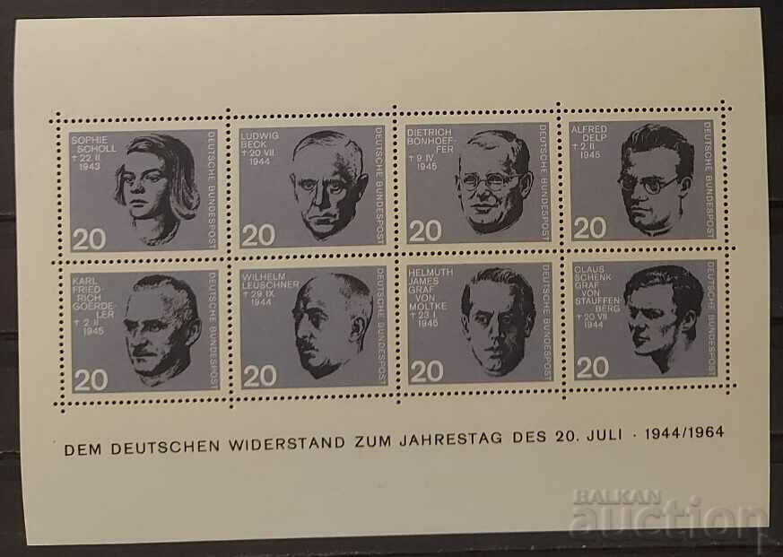 Germany 1964 Personalities Block MNH