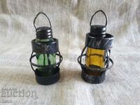 Lanterne de mare-sare din sticlă colorată și metal