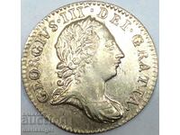 Великобритания 3 пенса 1762 Джордж III Маунди сребро
