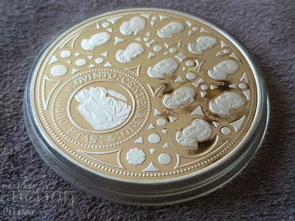 5 OZ 10000 песети 1992 Испания 500 г. откриването на Америка с цена 550.00 лв. | € 281.21 5 OZ 10000 песети 1992 Испания 500 г. откриването на Америка с цена 550.00 лв. | € 281.21