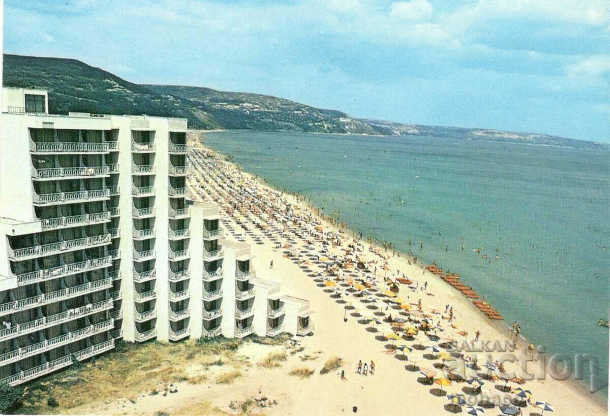 Carte poștală veche - Albena, vedere la plajă