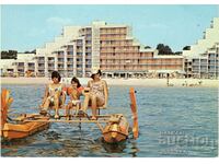 Παλιά καρτ ποστάλ - Albena, θέα με έναν τροχό νερού