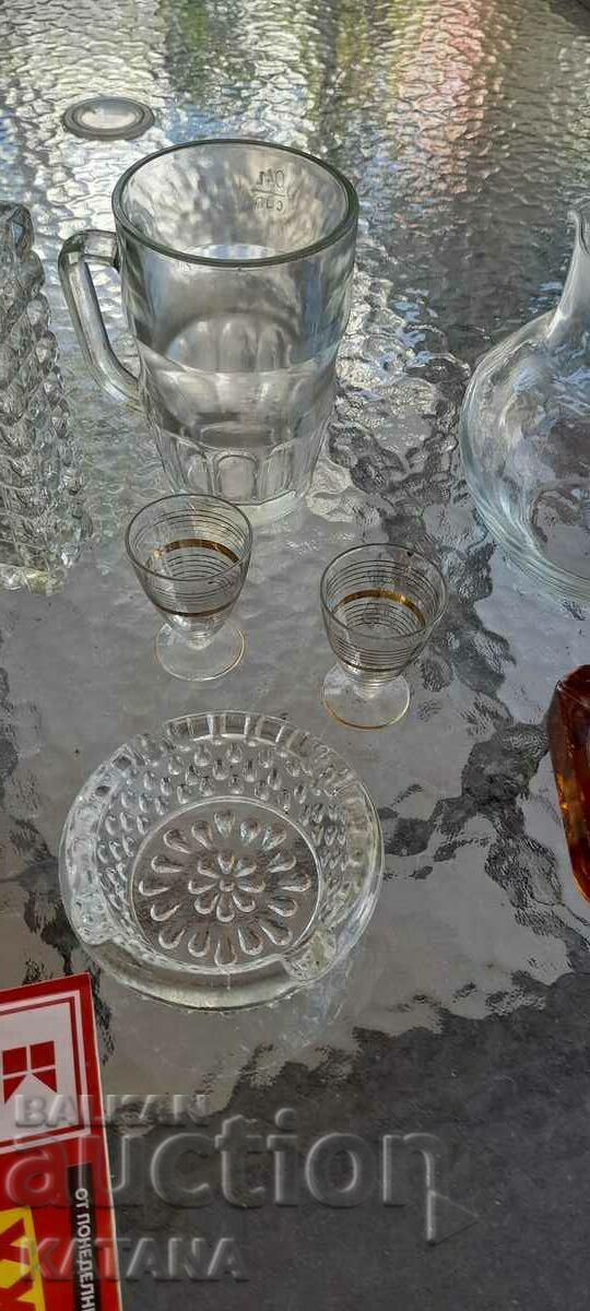 Auction  Glasses + jug + ashtray
