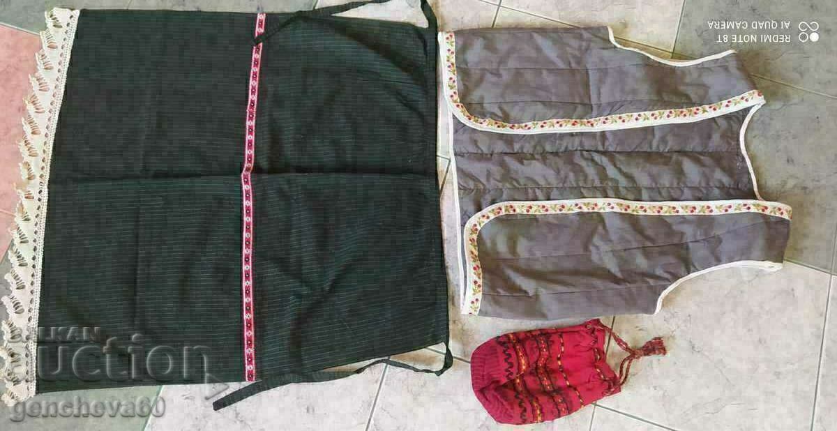Auction  Waistcoat, apron and authentic bag
