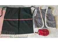 Sewn bodice, apron and authentic pouch