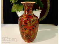 Chinese Cloisonne Copper Vase, Cloisonne by Zi Jin Cheng.