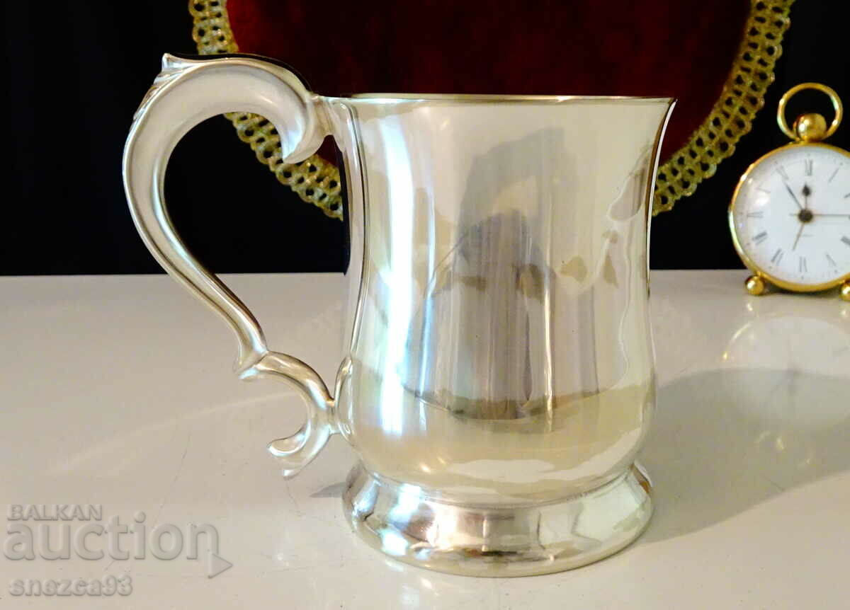 Cup, mug Sheffield England, nickel silver.