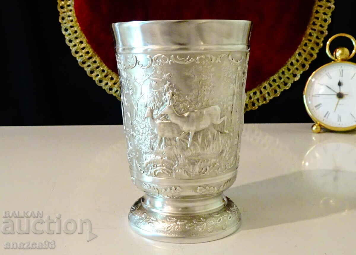Pewter goblet with hunter and deer 10 cm. with price 79.00 BGN | € 40.39 Pewter goblet with hunter and deer 10 cm. with price 79.00 BGN | € 40.39