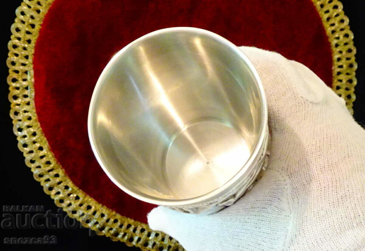 Pewter mug/tankard with hunting scene masterpiece, author's work - 6 Pewter mug/tankard with hunting scene masterpiece, author's work - 6