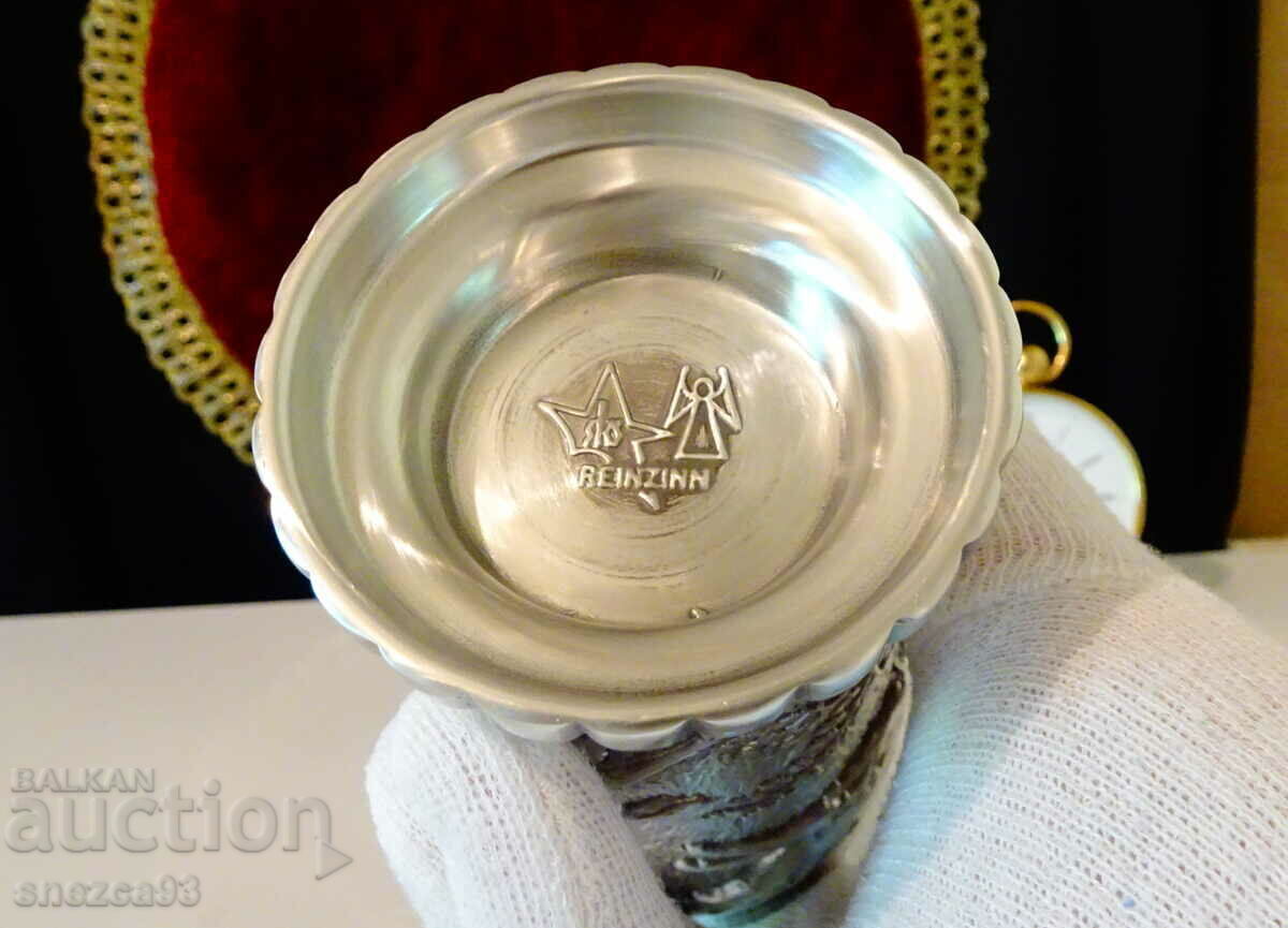 Pewter mug/tankard with hunting scene masterpiece, author's work - 7 Pewter mug/tankard with hunting scene masterpiece, author's work - 7