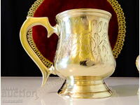 Bronze mug, British India mug, marked.