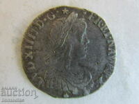 ❗Franța, Ludovic al XIV-lea, 1/12 ECU 1659 argint 2,07 g. RAR, RRR❗