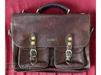 Luxury Italian Leather Business Laptop Bag Brown