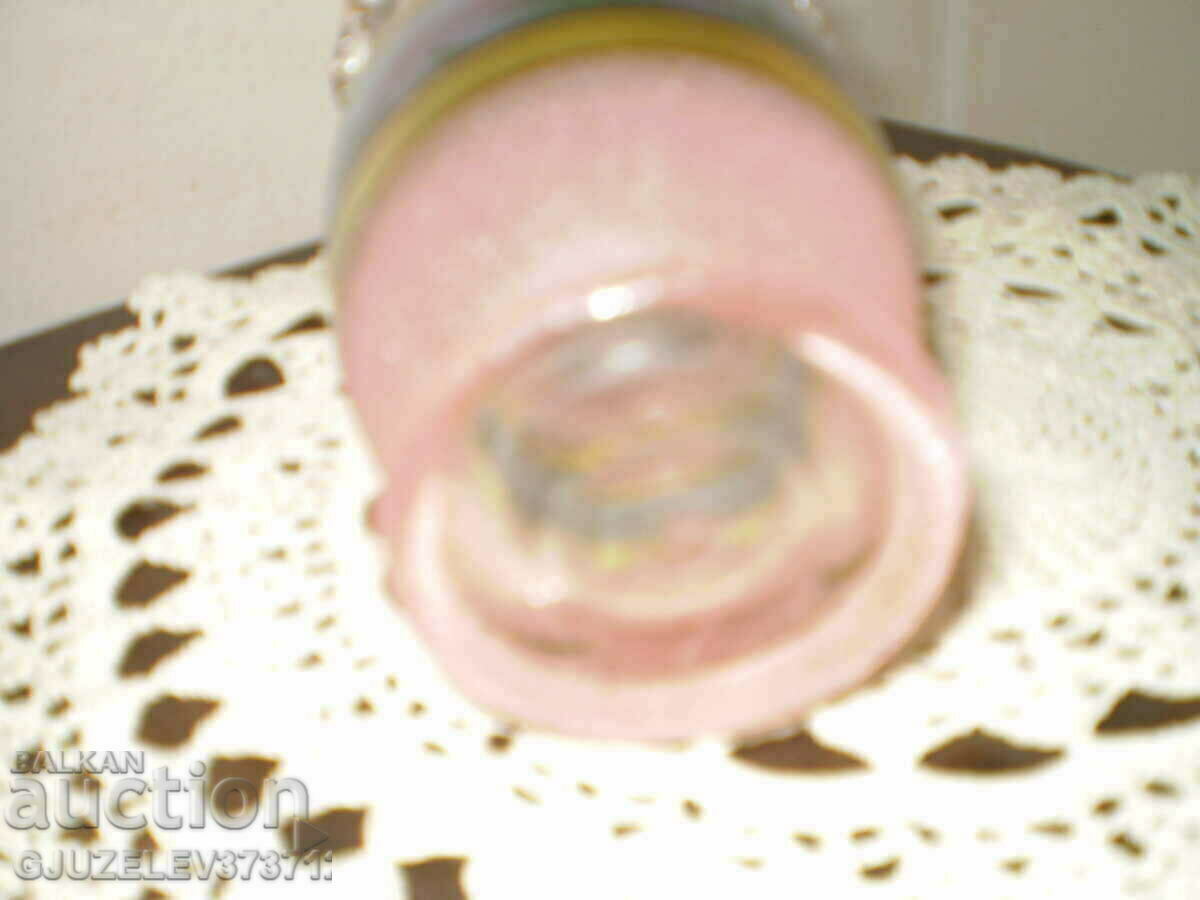 Art Deco Glass Pink Painted Curly Glass Vase - 5 Art Deco Glass Pink Painted Curly Glass Vase - 5