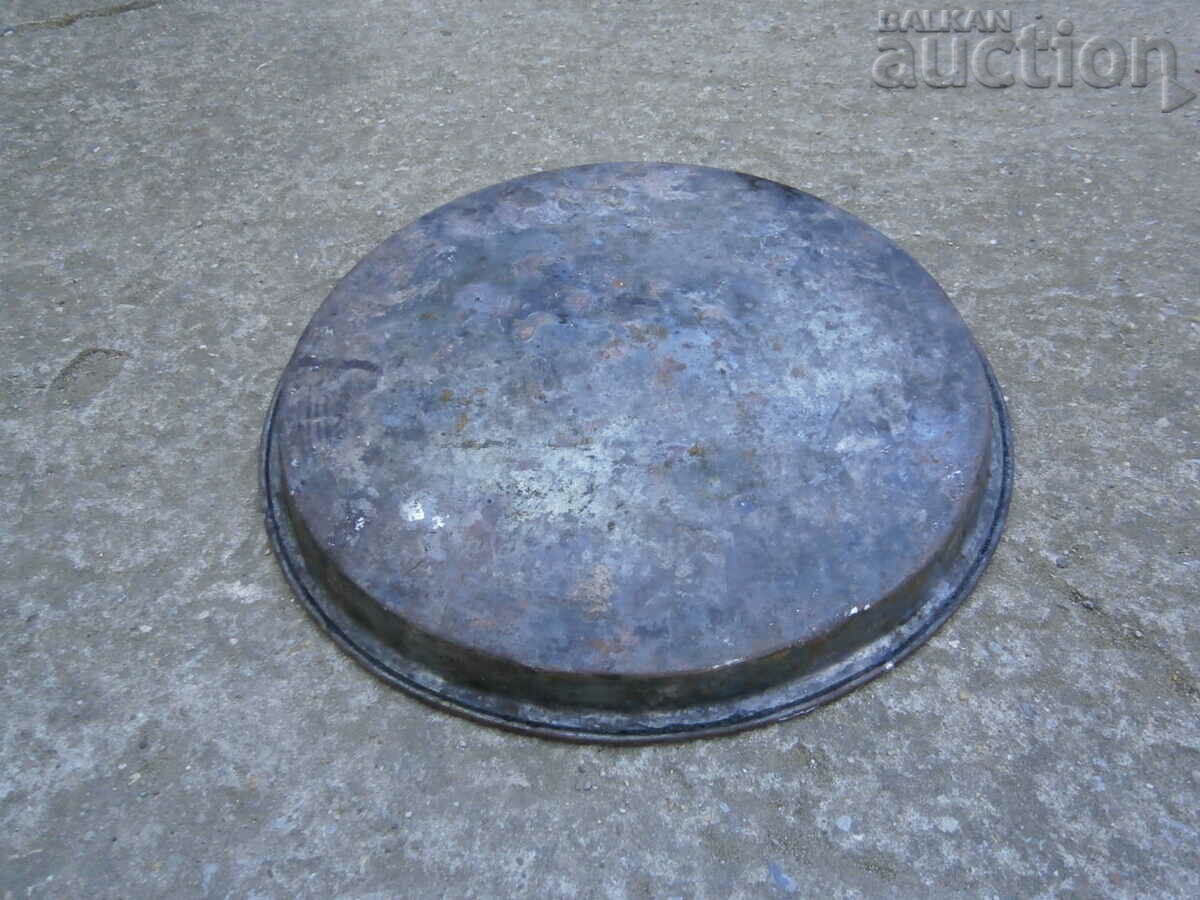 antique renaissance handmade wrought copper tray with price 55.00 BGN | € 28.12 antique renaissance handmade wrought copper tray with price 55.00 BGN | € 28.12