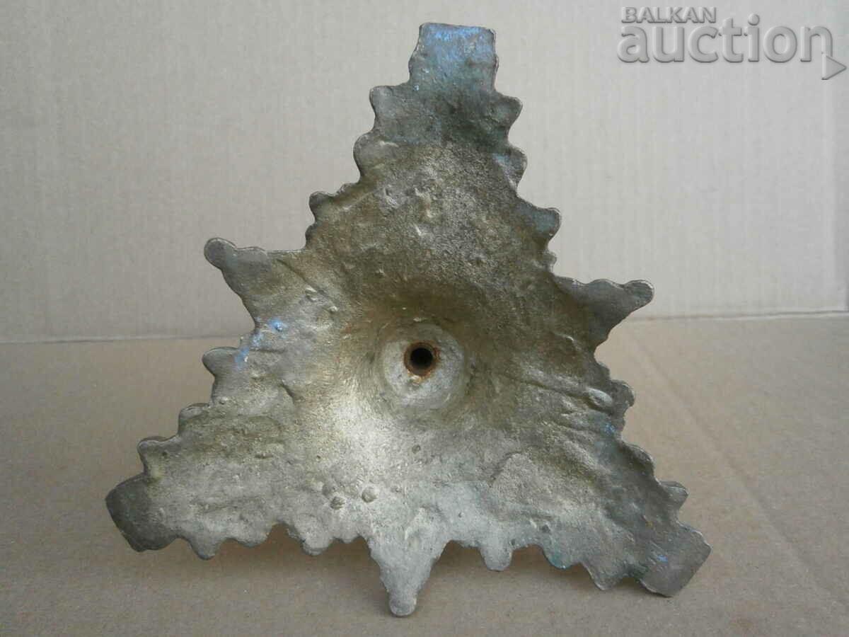 solid baroque bronze base of candlestick lamp - 5