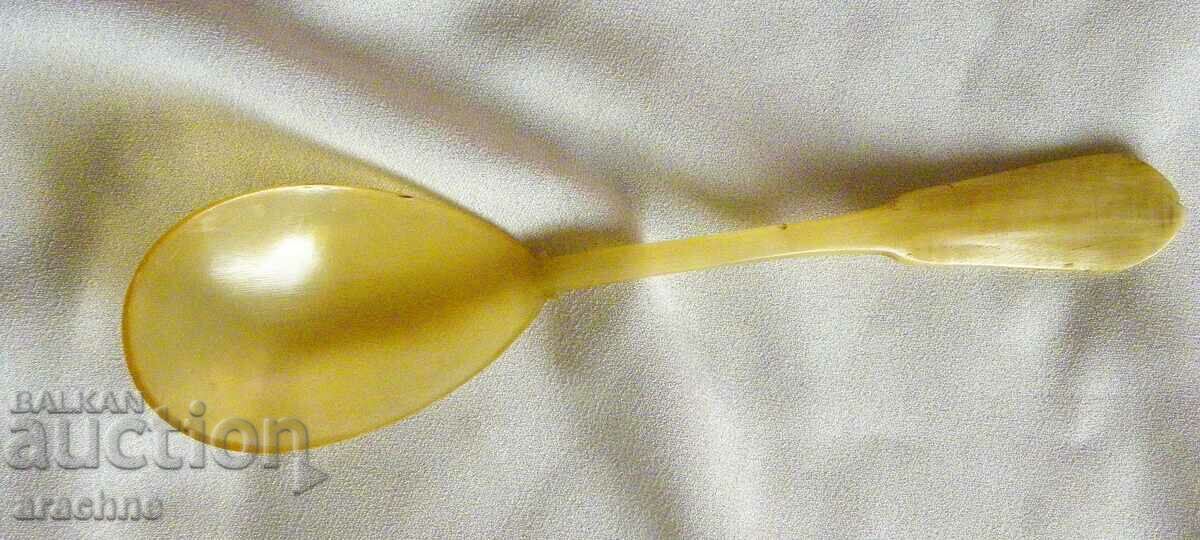 An elegant buffalo horn spoon