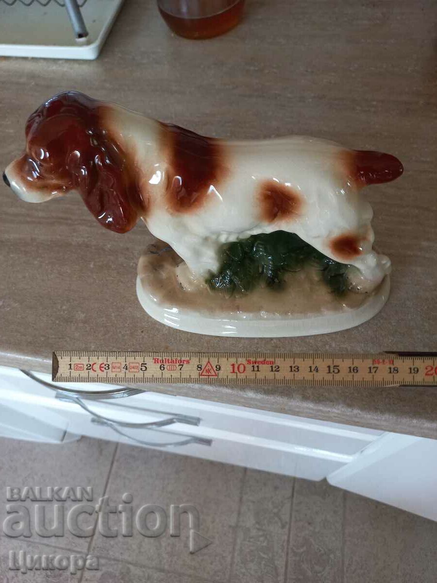 UNIQUE PORCELAIN DOG FIGURE STATUETTE - 6