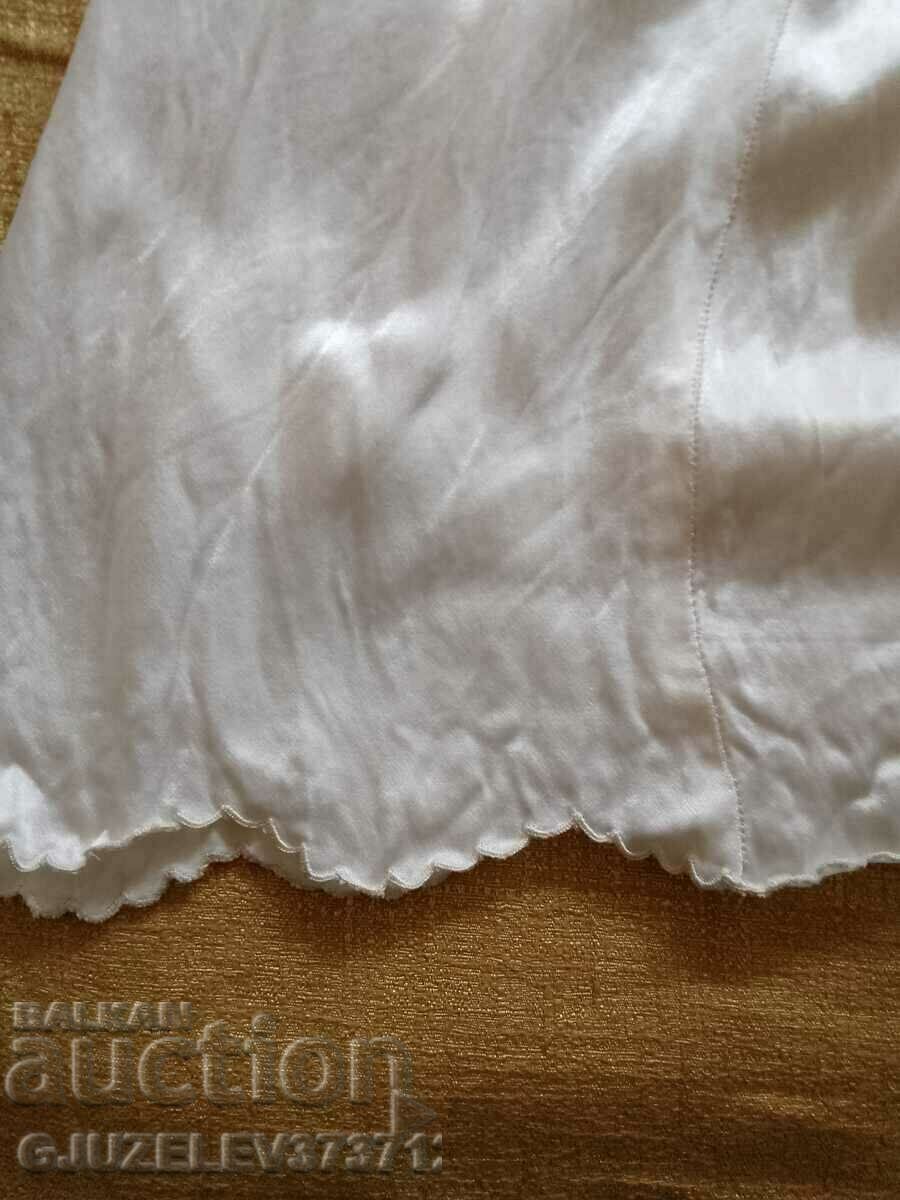 Women's nightgown embroidered - silk satin 19th century - 5