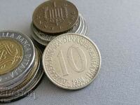 Monedă - Iugoslavia - 10 dinari | 1984