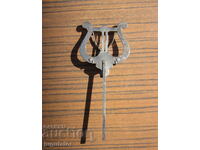 old metal stand stand with music clip