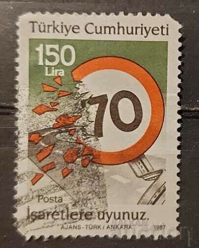 Σφραγίδα οδικών πινακίδων Τουρκίας 1987