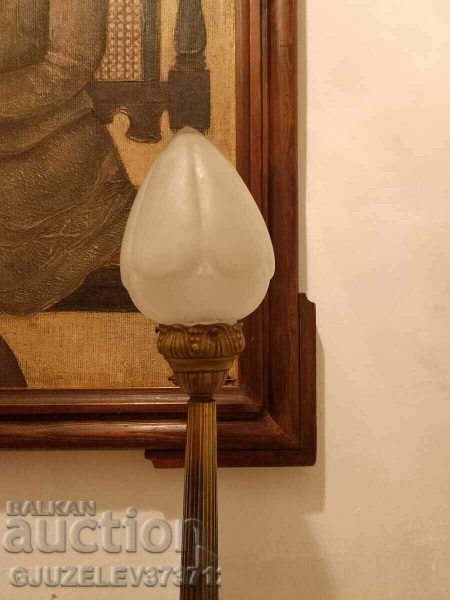 Delivery of Art Deco bedside, table lamp, bronze, original glass Delivery of Art Deco bedside, table lamp, bronze, original glass