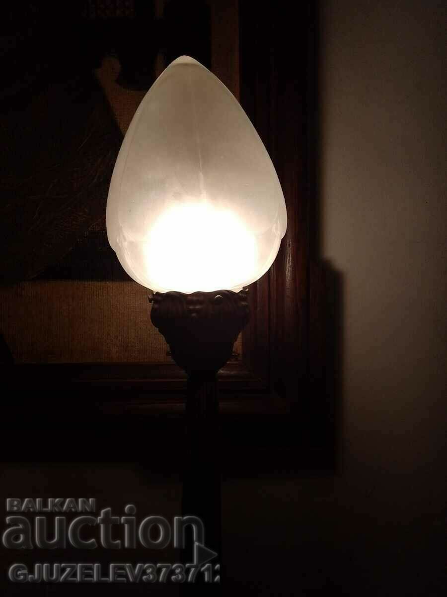 Art Deco bedside, table lamp, bronze, original glass - 7 Art Deco bedside, table lamp, bronze, original glass - 7