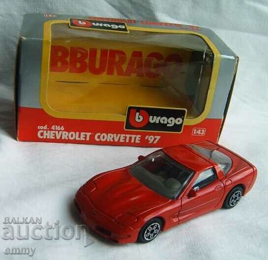 Burago Chevrolet Corvette, model car, metal, 1:43 Italy