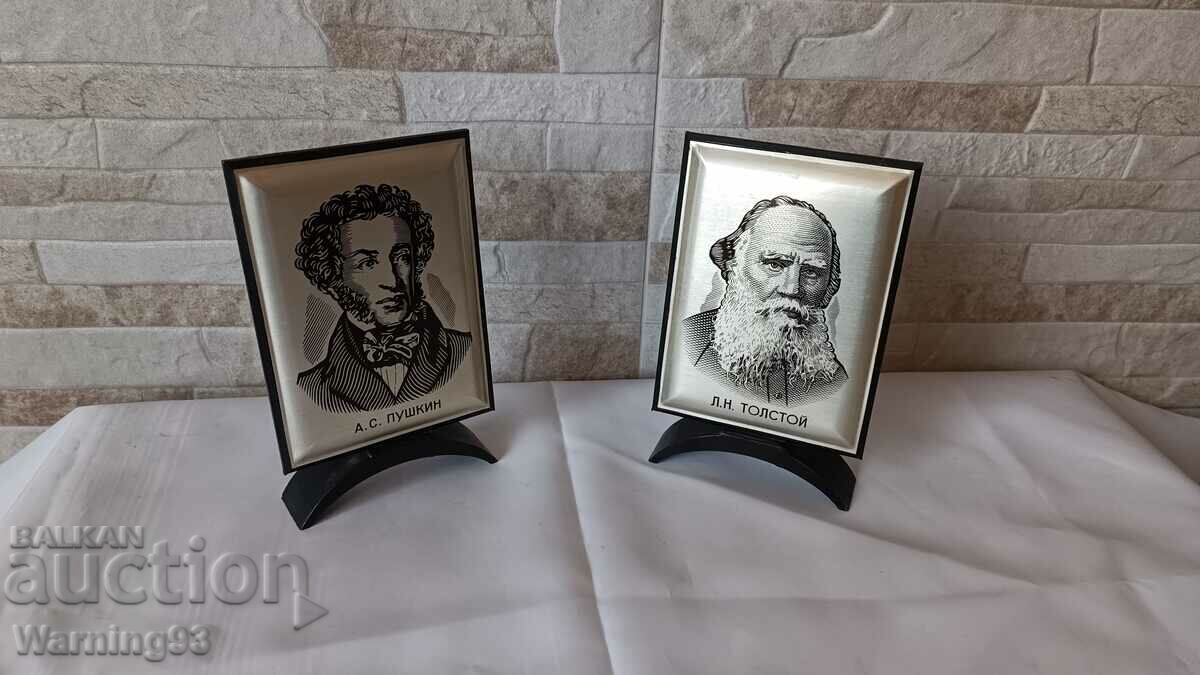 Delivery of Two desktop portraits / souvenirs - A.S. PUSHKIN and L.N. TOLSTOY Delivery of Two desktop portraits / souvenirs - A.S. PUSHKIN and L.N. TOLSTOY
