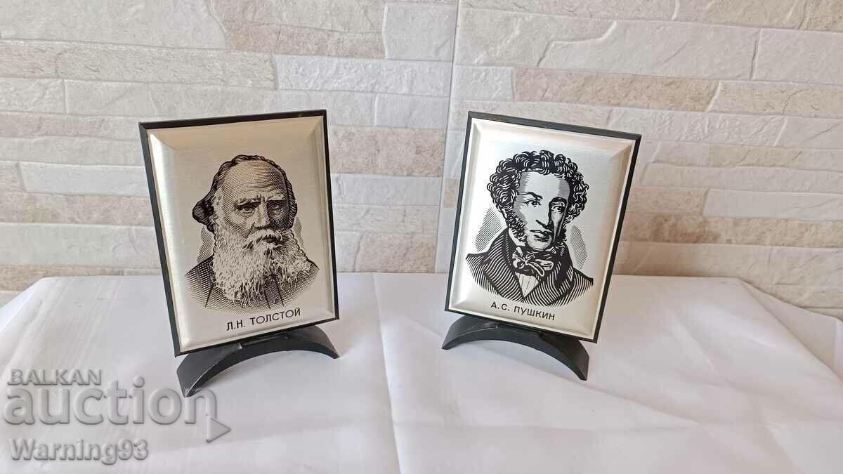 Two desktop portraits / souvenirs - A.S. PUSHKIN and L.N. TOLSTOY - 5 Two desktop portraits / souvenirs - A.S. PUSHKIN and L.N. TOLSTOY - 5