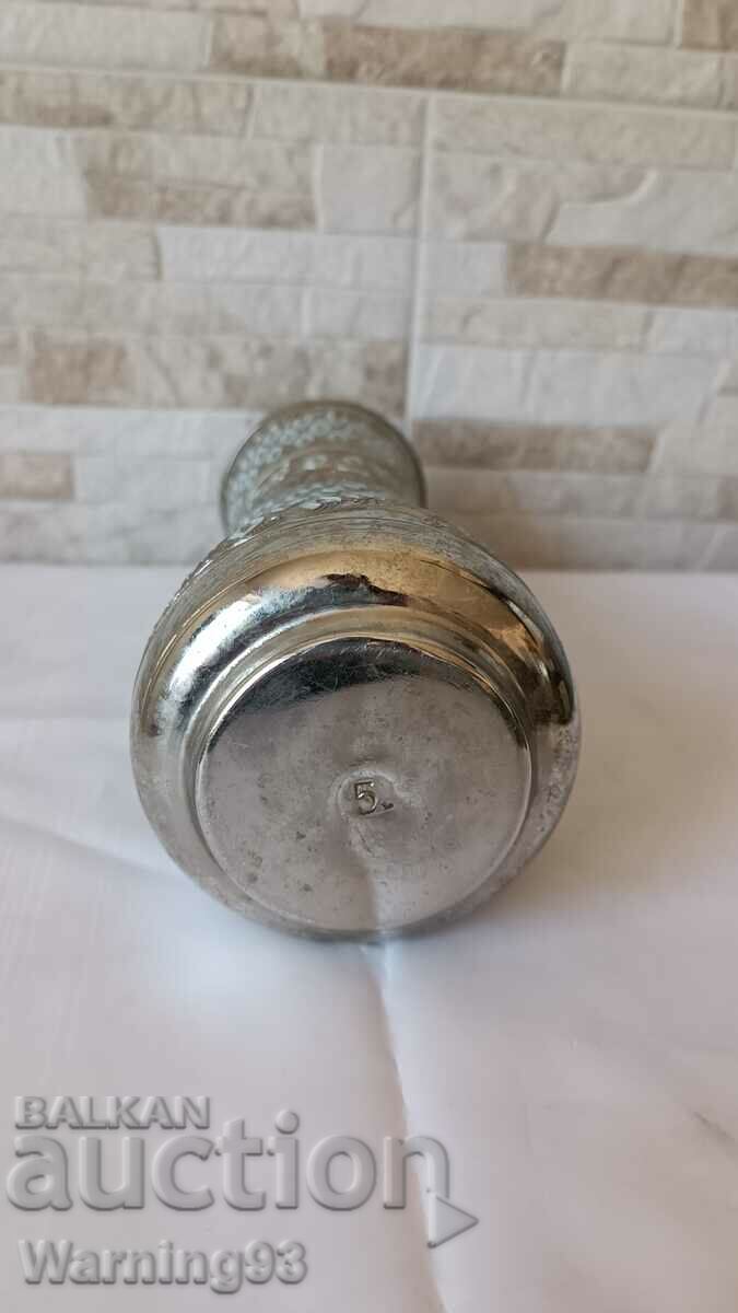 Old metal German vase with engravings - 25cm - 7 Old metal German vase with engravings - 25cm - 7