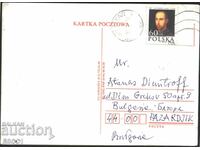 Carte poștală de călătorie cu ștampila John Bozhi 1995 din Polonia