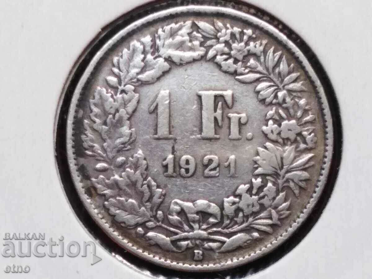 1 франк 1921 ,Швейцария ,СРЕБРО 0.835, МОНЕТА