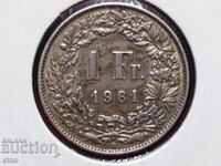 1 franc 1961, Switzerland, SILVER 0.835, COIN