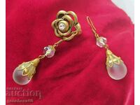 Old ring and delicate drop earrings