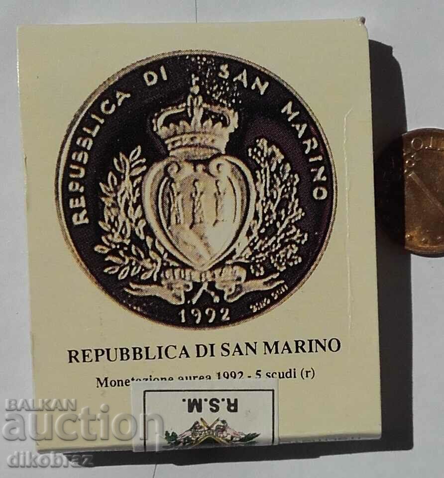 Сан Марино - Кибрит с акцизен бандерол / монети