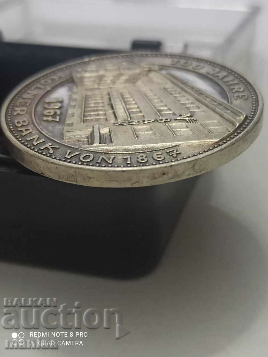Colner Bank 100 Years Silver Medal 1967 - 6 Colner Bank 100 Years Silver Medal 1967 - 6