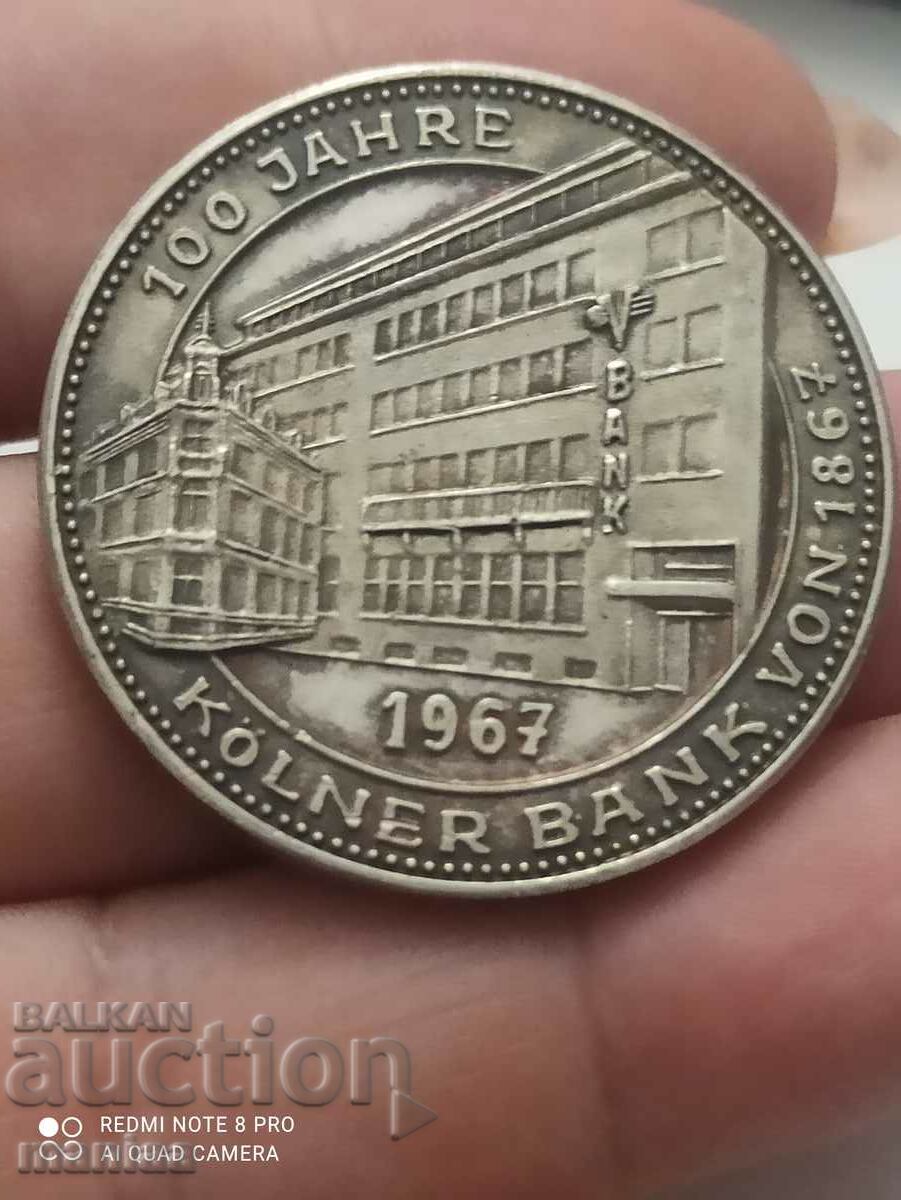 Colner Bank 100 Years Silver Medal 1967