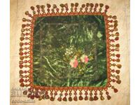 Beautiful old tablecloth velvet embroidery 19th century